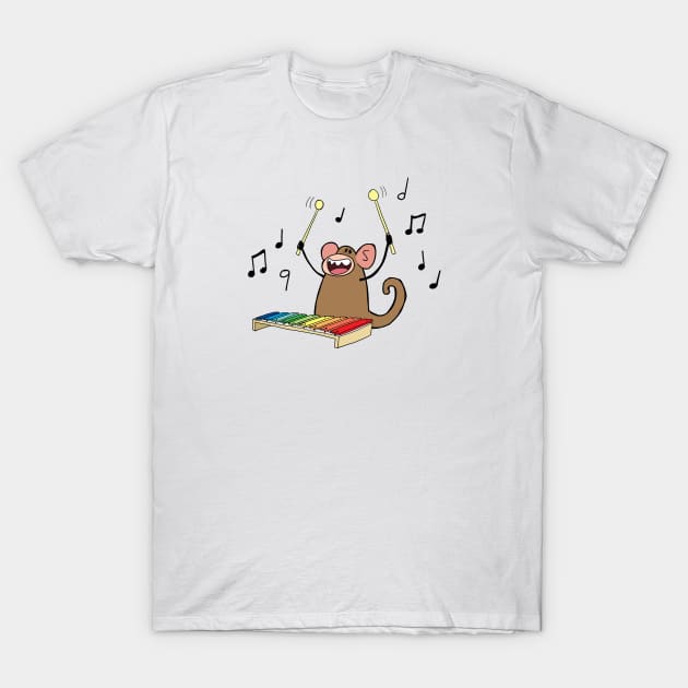 Rascal loves his xylophone T-Shirt by Slack Wyrm